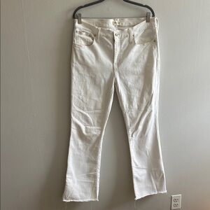 Madewell Women's Off White Kick Out Full Length Flare Jeans